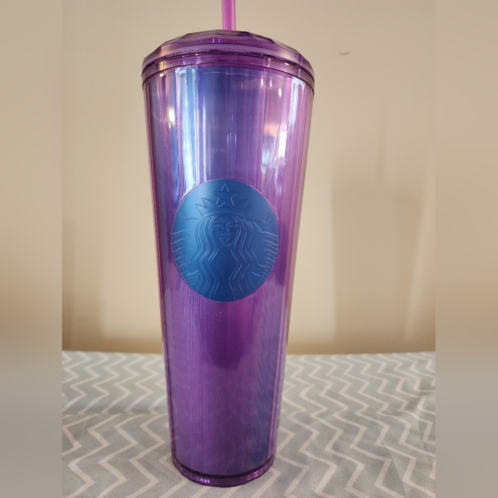 Starbucks tumbler venti blue and purple iridescent